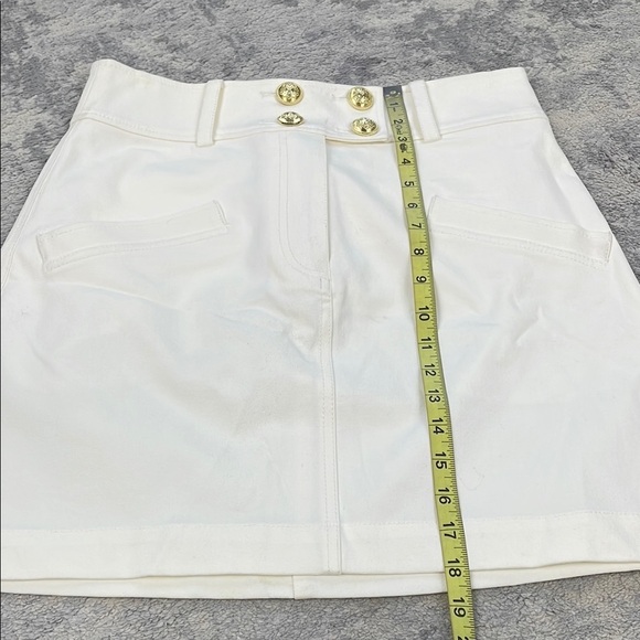 NWT Derek Lam 10 Crosby Tove Embossed Button Mini Skirt Soft White Sz 8 - Picture 9 of 15